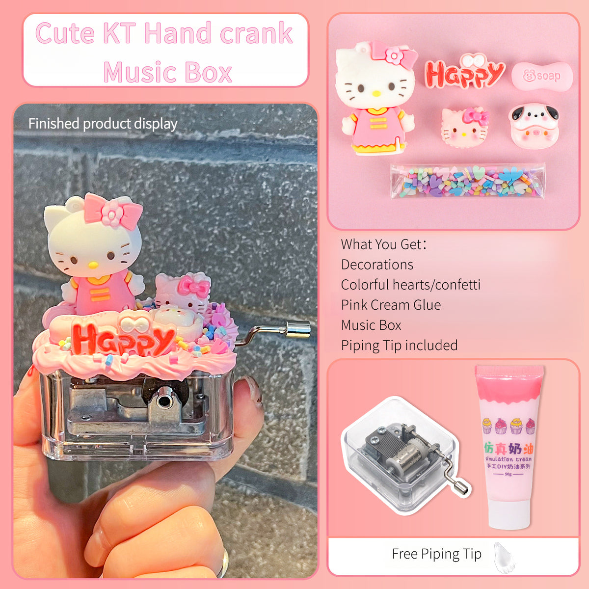 Hand  Crank Music Box Charms Kit