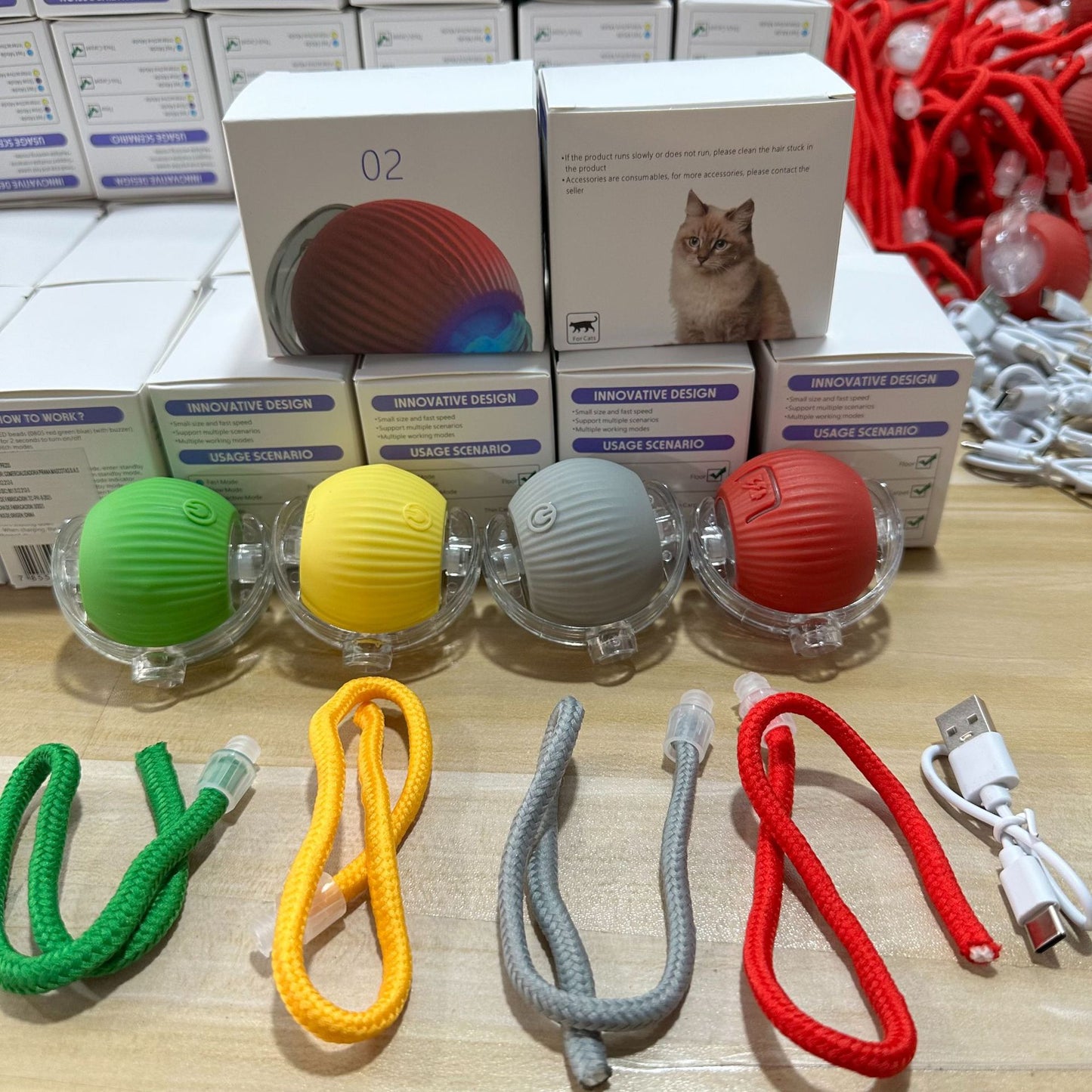 Cat walking ball