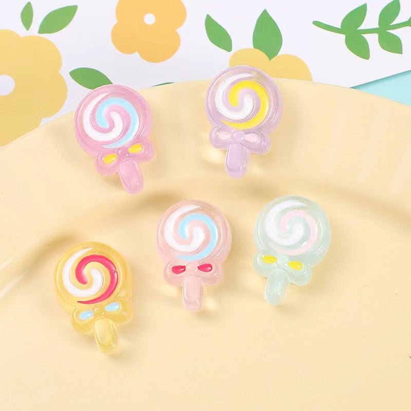 Luminous Lollipops Flatback Resin Charms