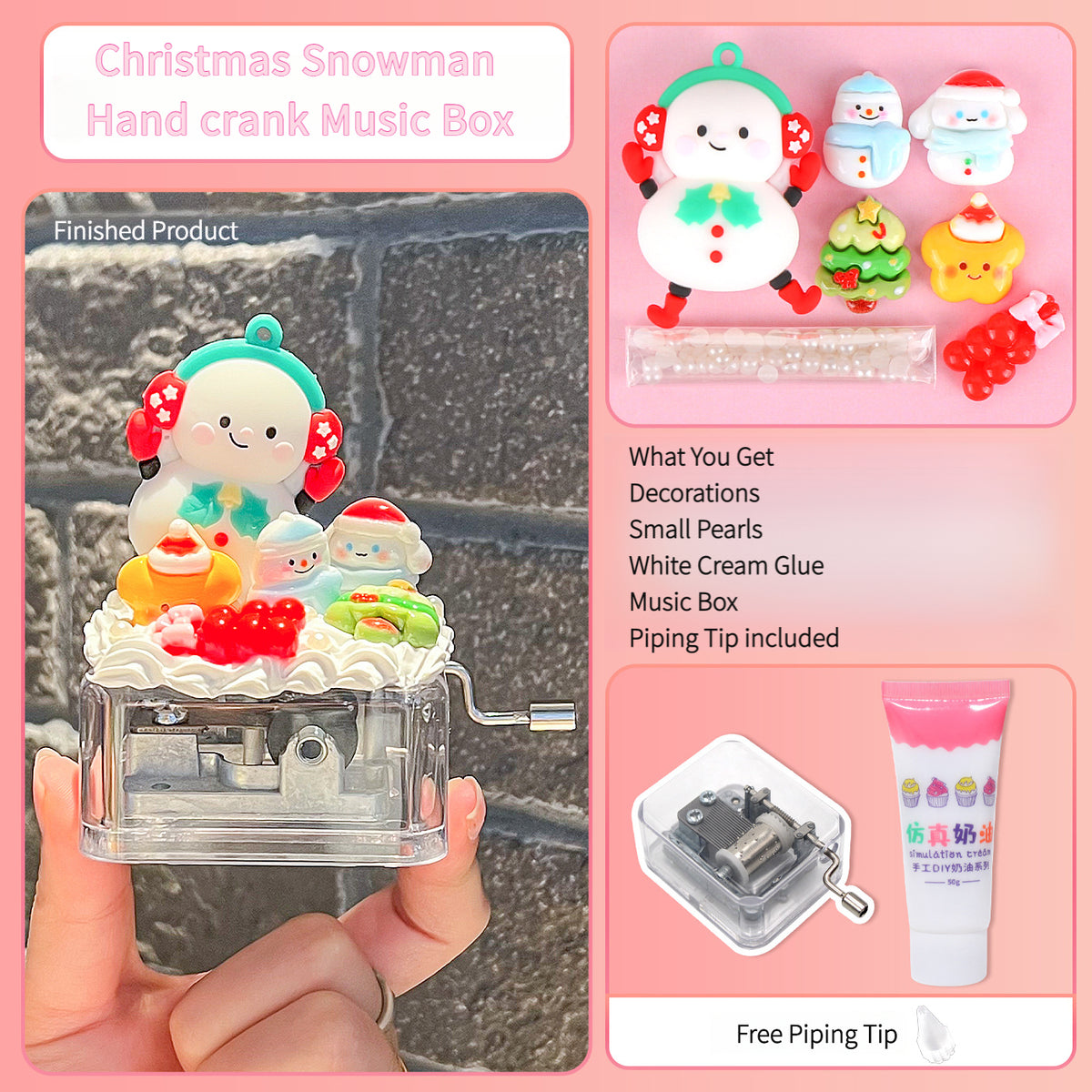 Hand  Crank Music Box Charms Kit