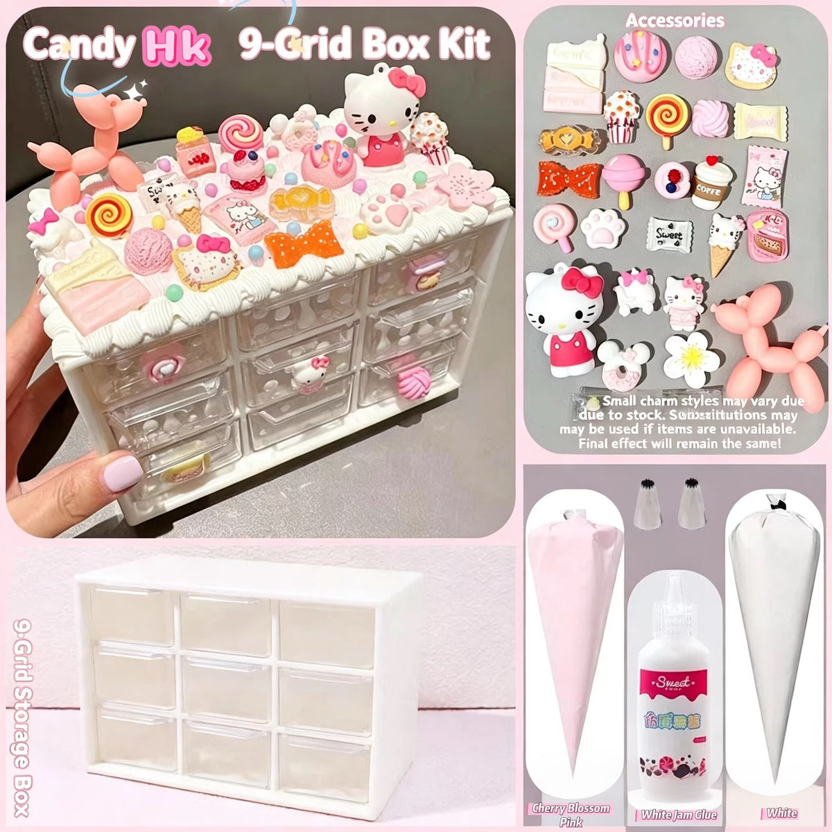 9-Grid Storage Box Charms Kit
