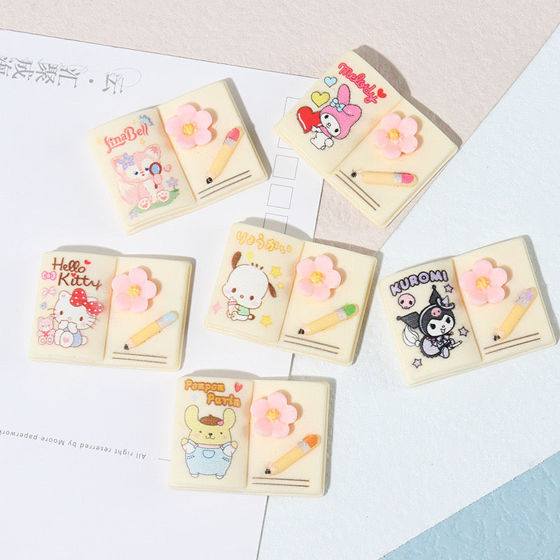 Sanrio Books Flatback Resin Charms