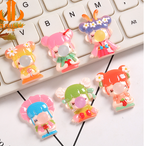 Bubble Girls Flatback Resin Charms