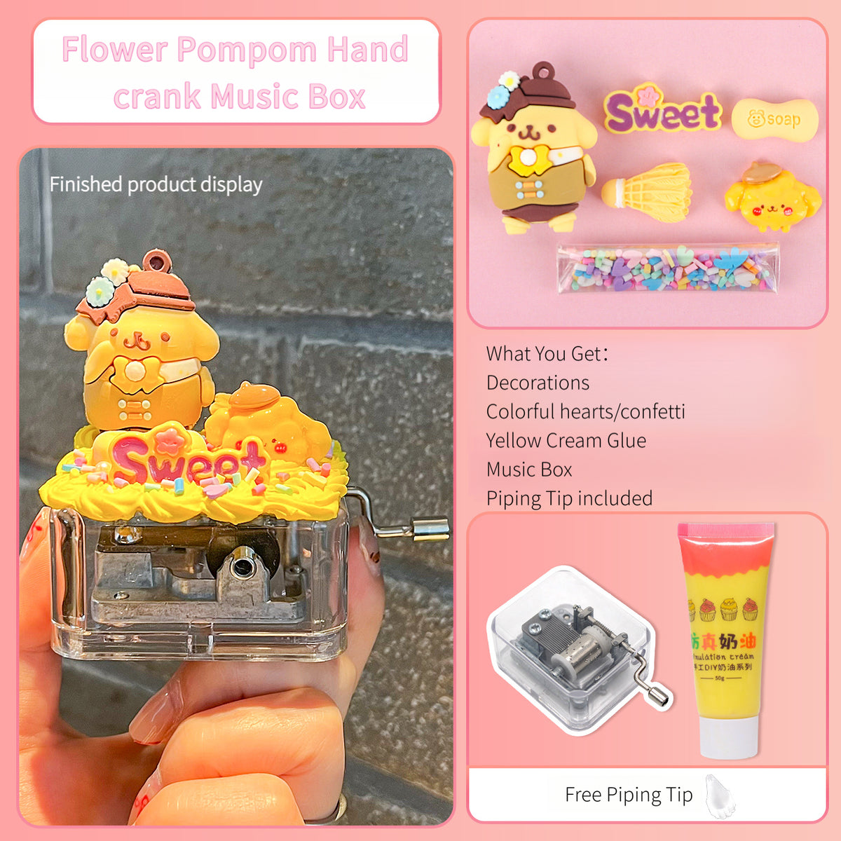 Hand  Crank Music Box Charms Kit