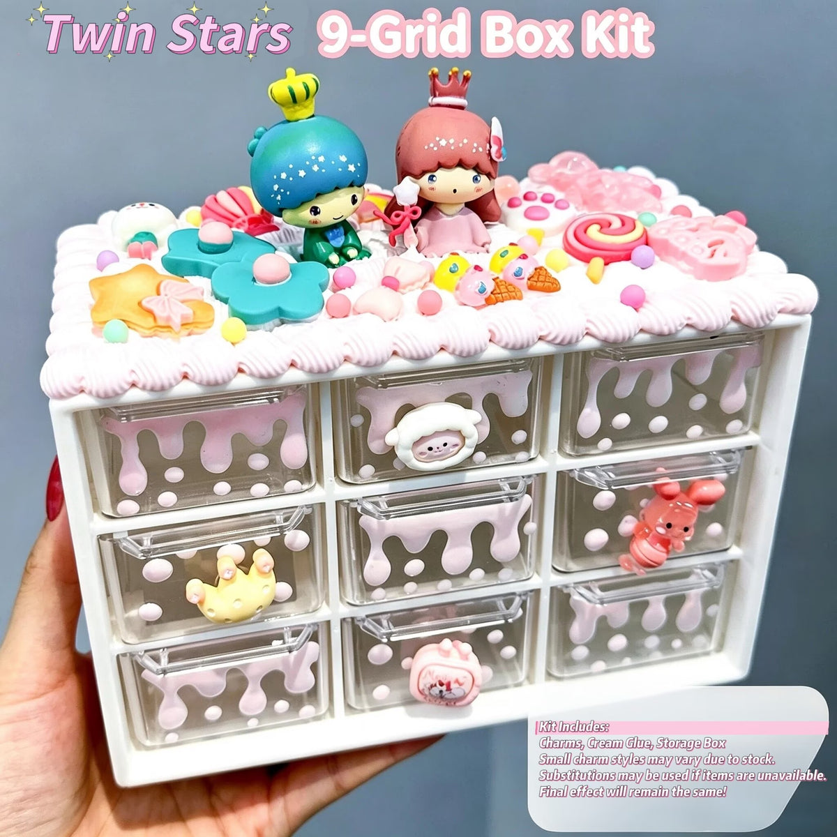 9-Grid Storage Box Charms Kit