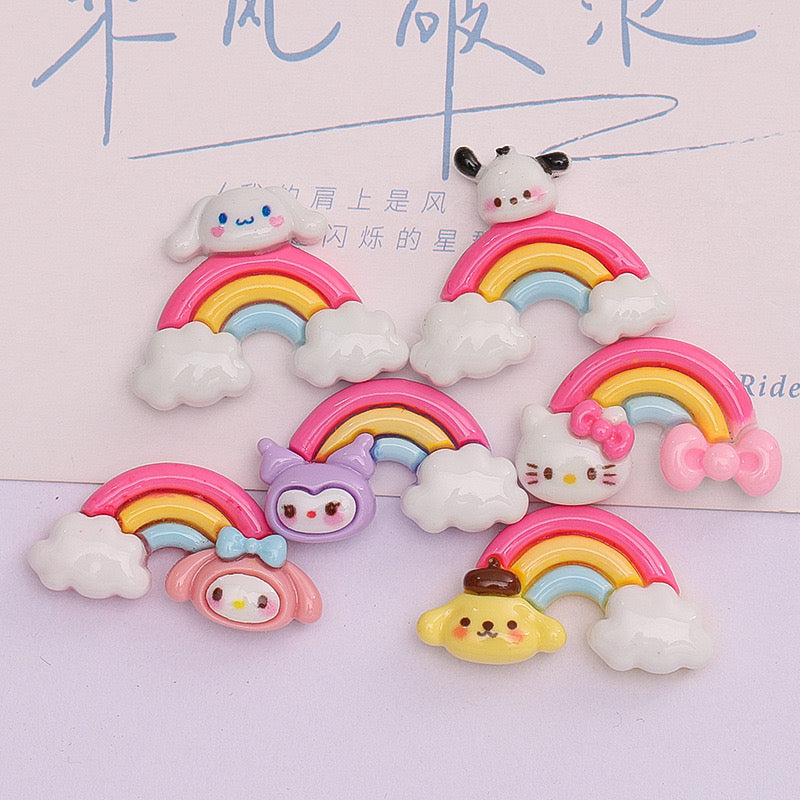 Rainbow Sanrion Flatback Resin Charms