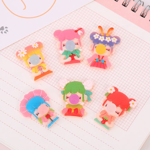 Bubble Girls Flatback Resin Charms
