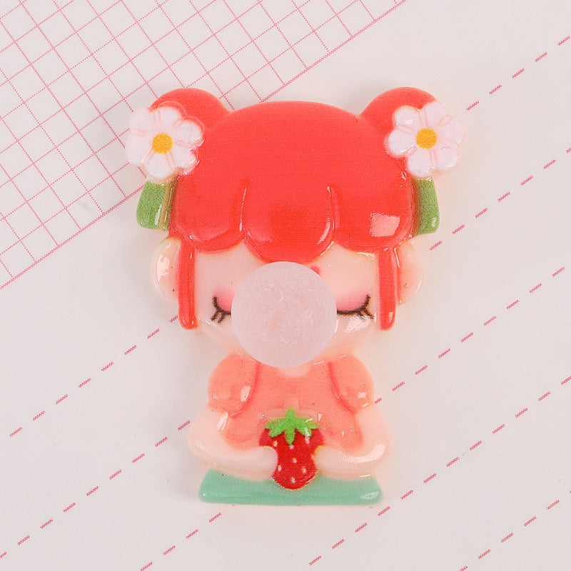 Bubble Girls Flatback Resin Charms