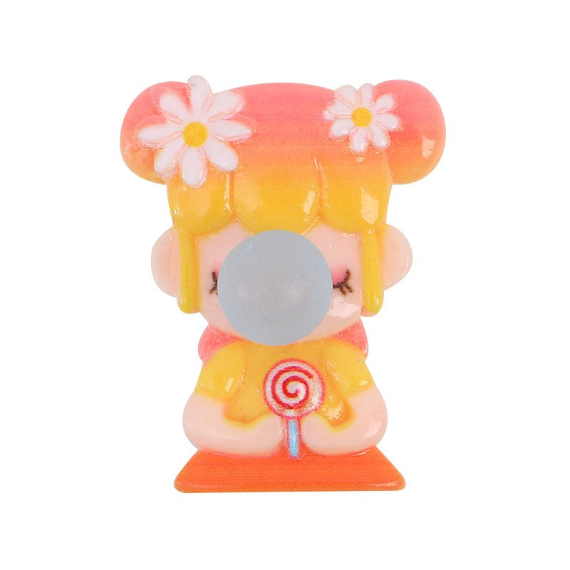 Bubble Girls Flatback Resin Charms