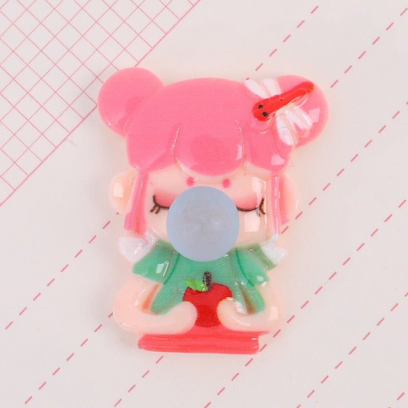 Bubble Girls Flatback Resin Charms
