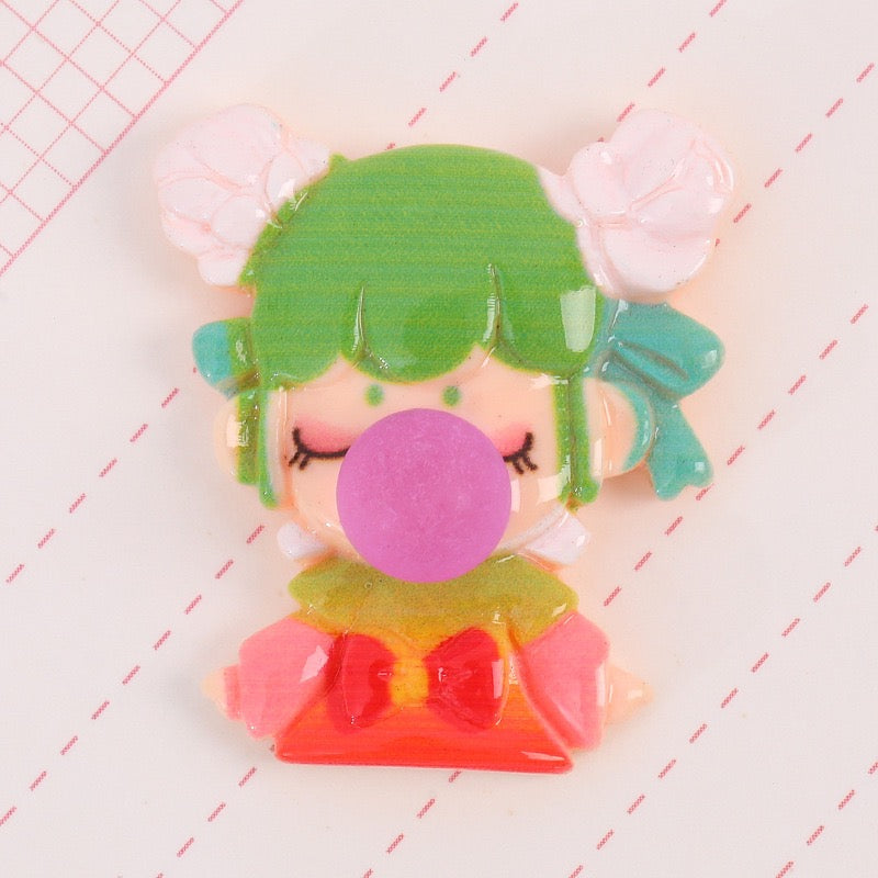 Bubble Girls Flatback Resin Charms